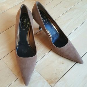Prada suede kitten heels