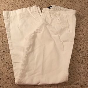 Gap White Khakis- Boy cut- wide leg- size 10 long
