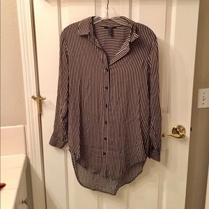 Black and Tan Stripe Button Down