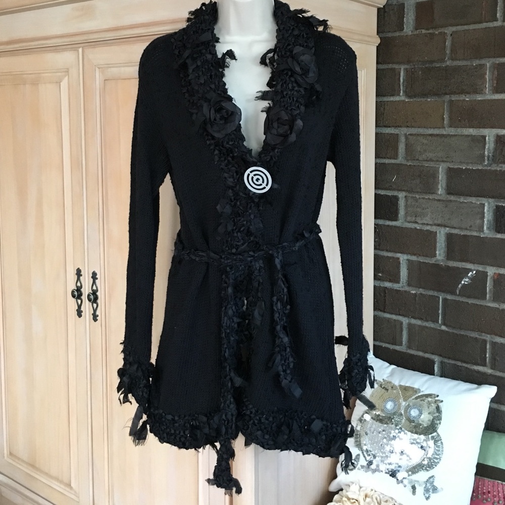 Iana con arte y alma black unique sweater Sz S