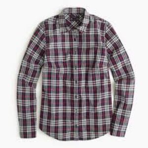 Jcrew plaid shirt red grey 12 L