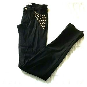 Studded Black Skinny Pants