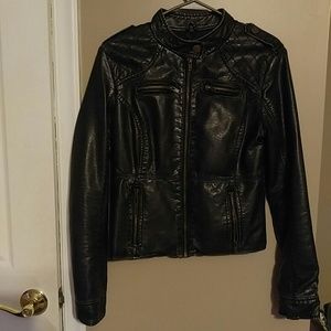 Faux leather biker jacket