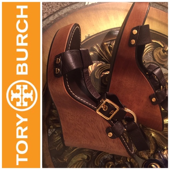 SOLD Tory Burch Beckett Platform Brown 9 - Picture 2 of 4