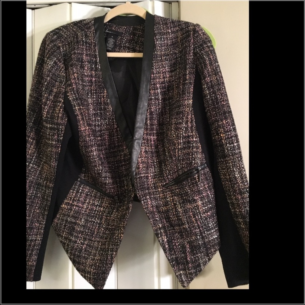Plus Leather trim jacket