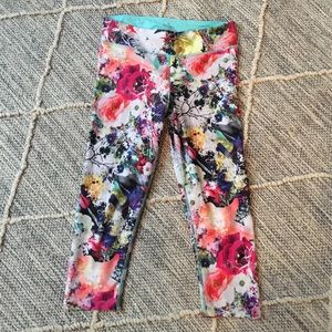 Floral Athletic Capri Leggings