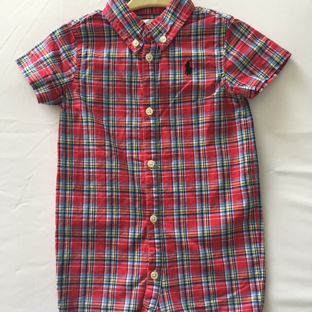 Ralph Lauren Plaid Button-Down Romper