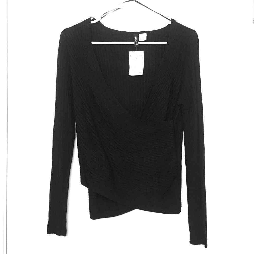 H&M Black Wrap Sweater