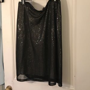 Knit Black Shimmer Skirt
