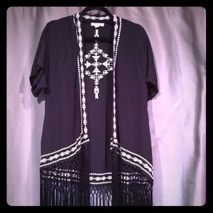 Fringe swim suit cover up