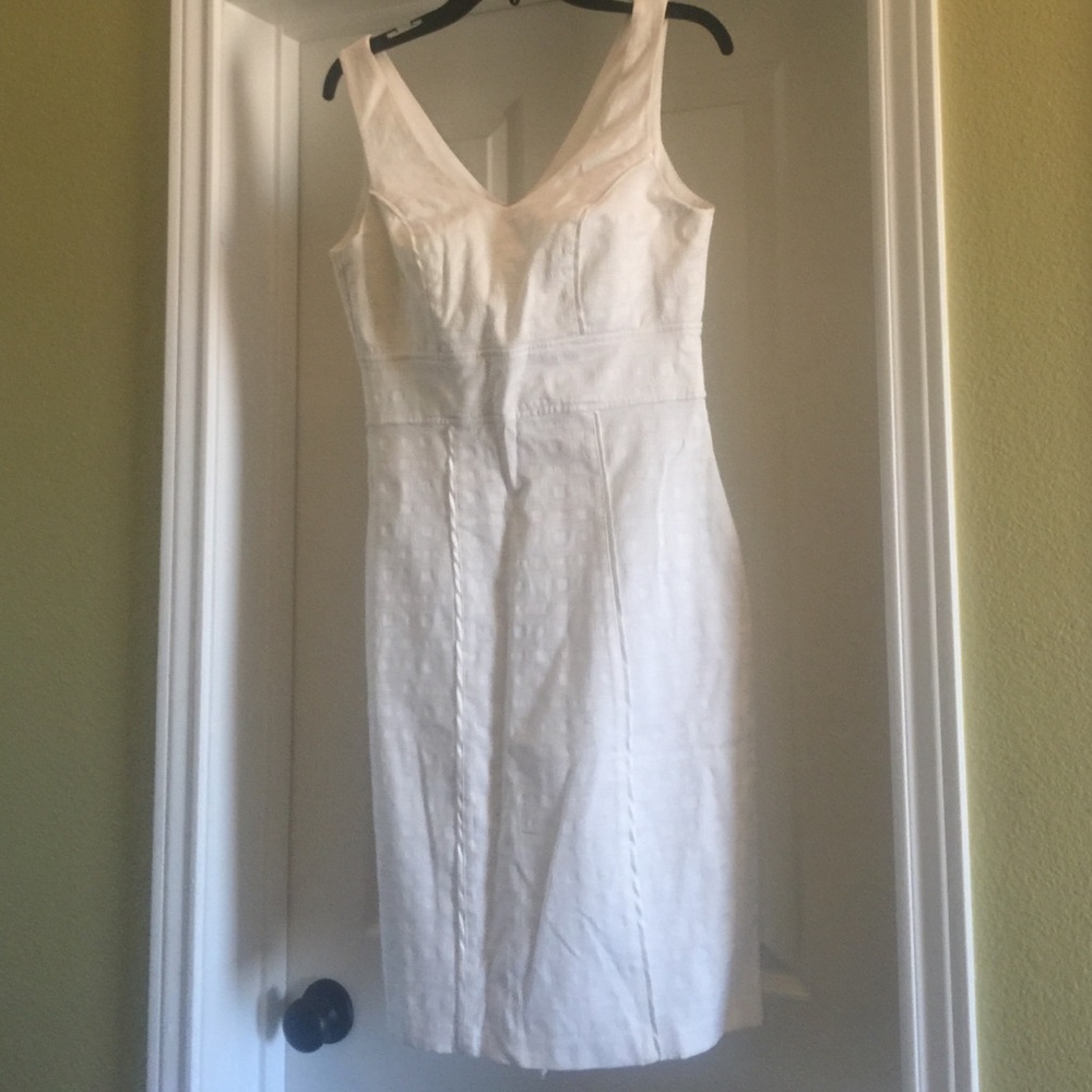 White sheath dress