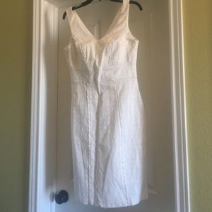 White sheath dress