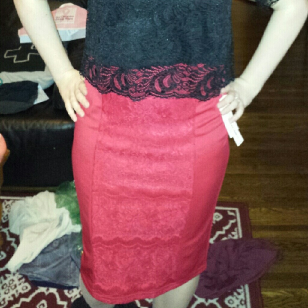 Red Pencil Skirt