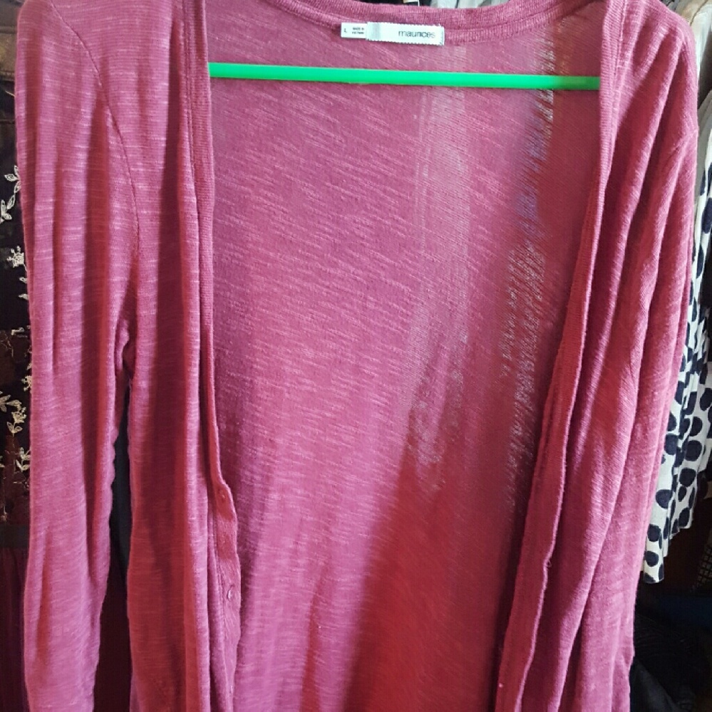 Long Maurice's Burgundy Cardigan
