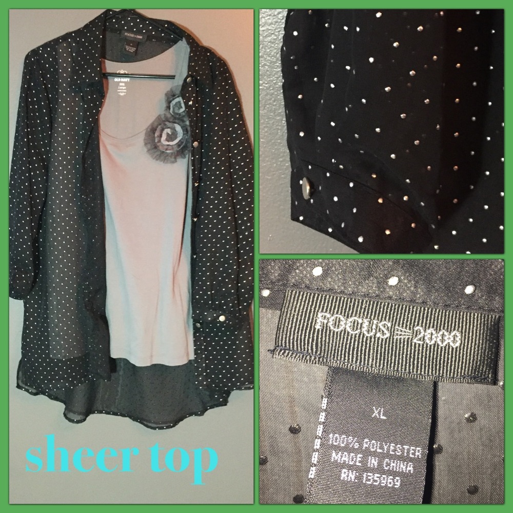 ♥️ Fabulous Sheer Boutique Blouse & adorable tank