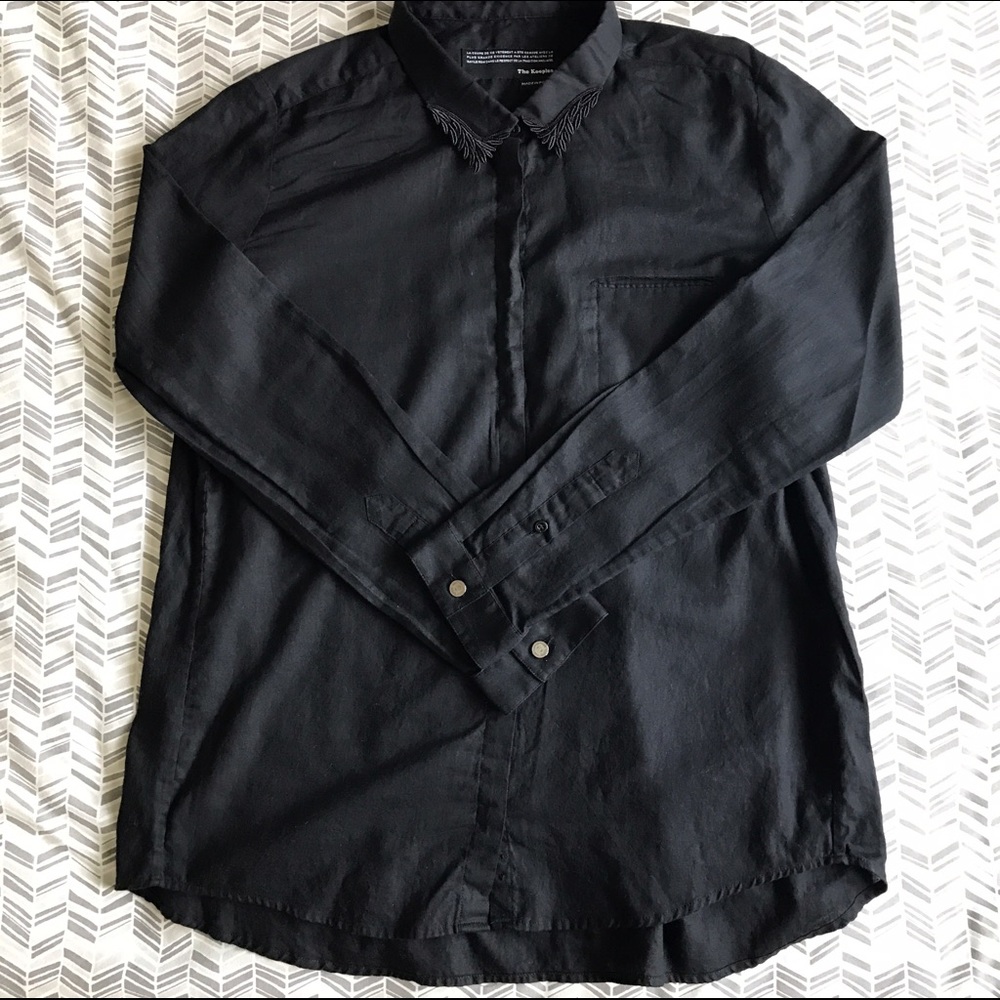 The Kooples black sheer blouse