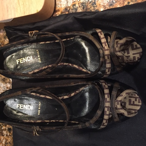 Fendi Peep Toe Wedges - Picture 2 of 4