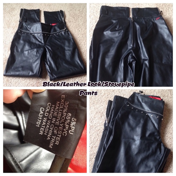 💞EUC/Kitten by Allure Lingerie/Leather Look Pants - Picture 1 of 4