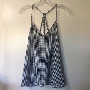 American Eagle Black & White Checkered Tank Top