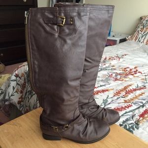 Dark Brown Knee High Riding Boots