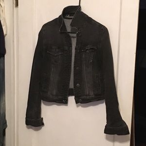 Distressed Black American Eagle Jean Jacket