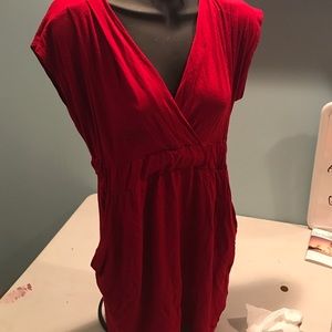 Red cinched waist forever 21 shirt
