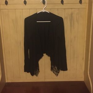 Express Black Lace Waterfall Cardigan