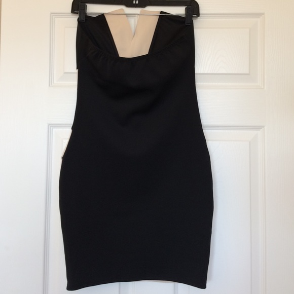 NWOT Strapless Black and Cream Bodycon Mini Dress - Picture 6 of 6
