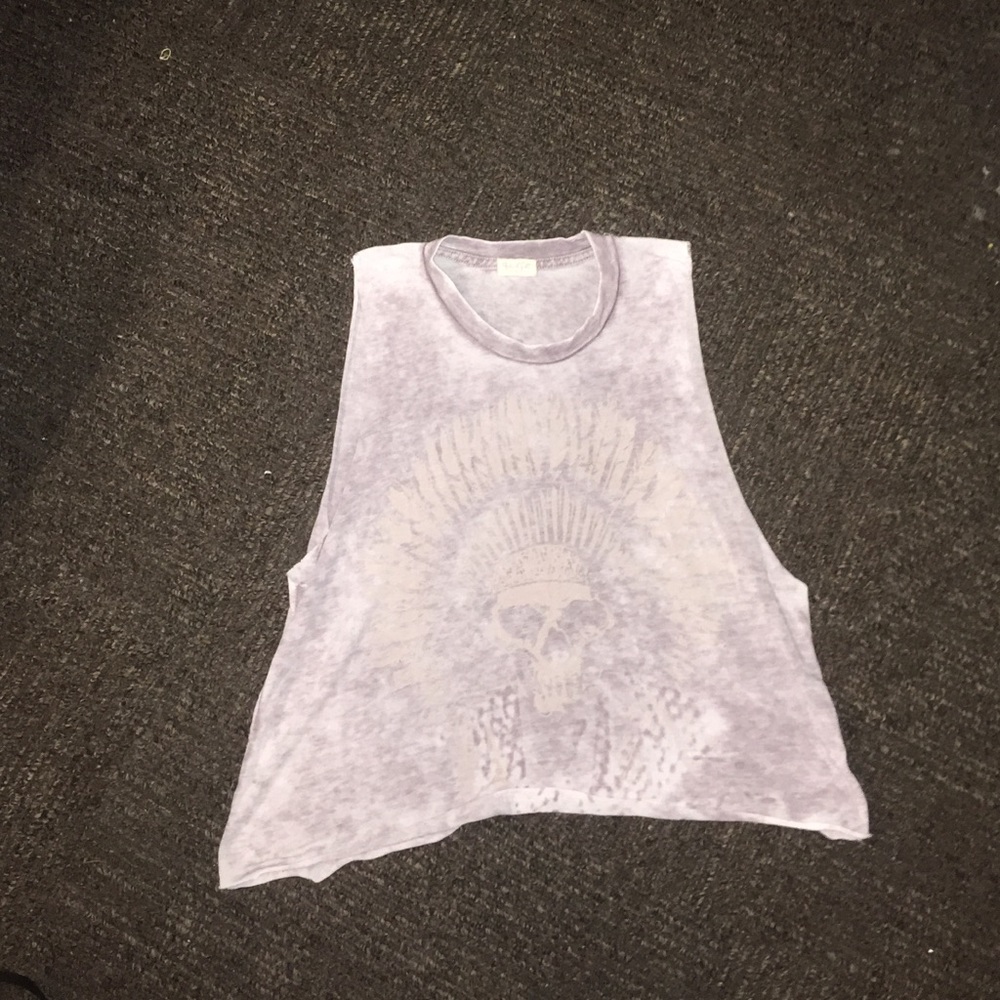 Purple Tank Top With Skull Logo