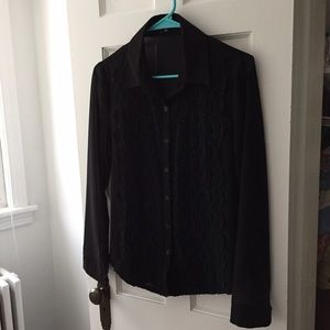 Sheer Black Crochet Blouse
