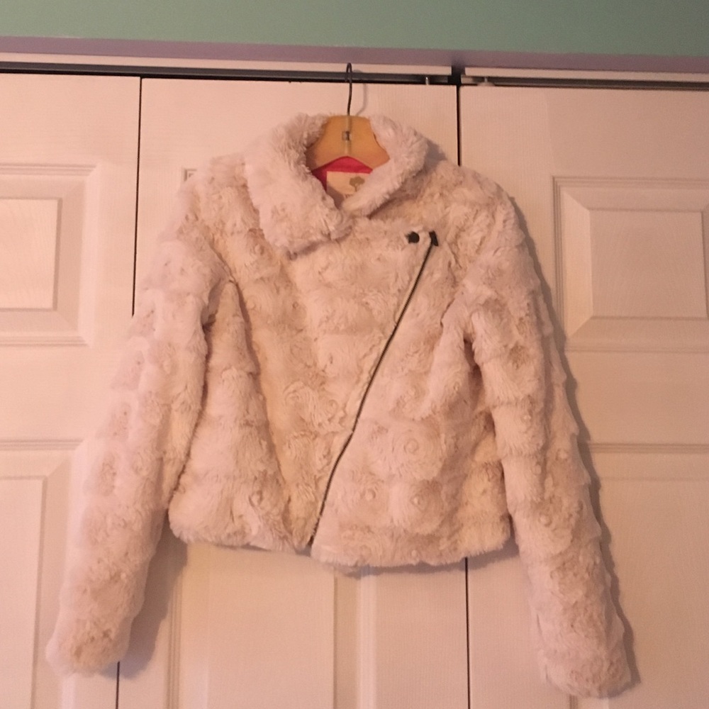 Designer Faux Fur White Blazer