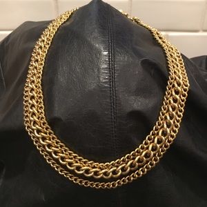 Triple chain link necklace