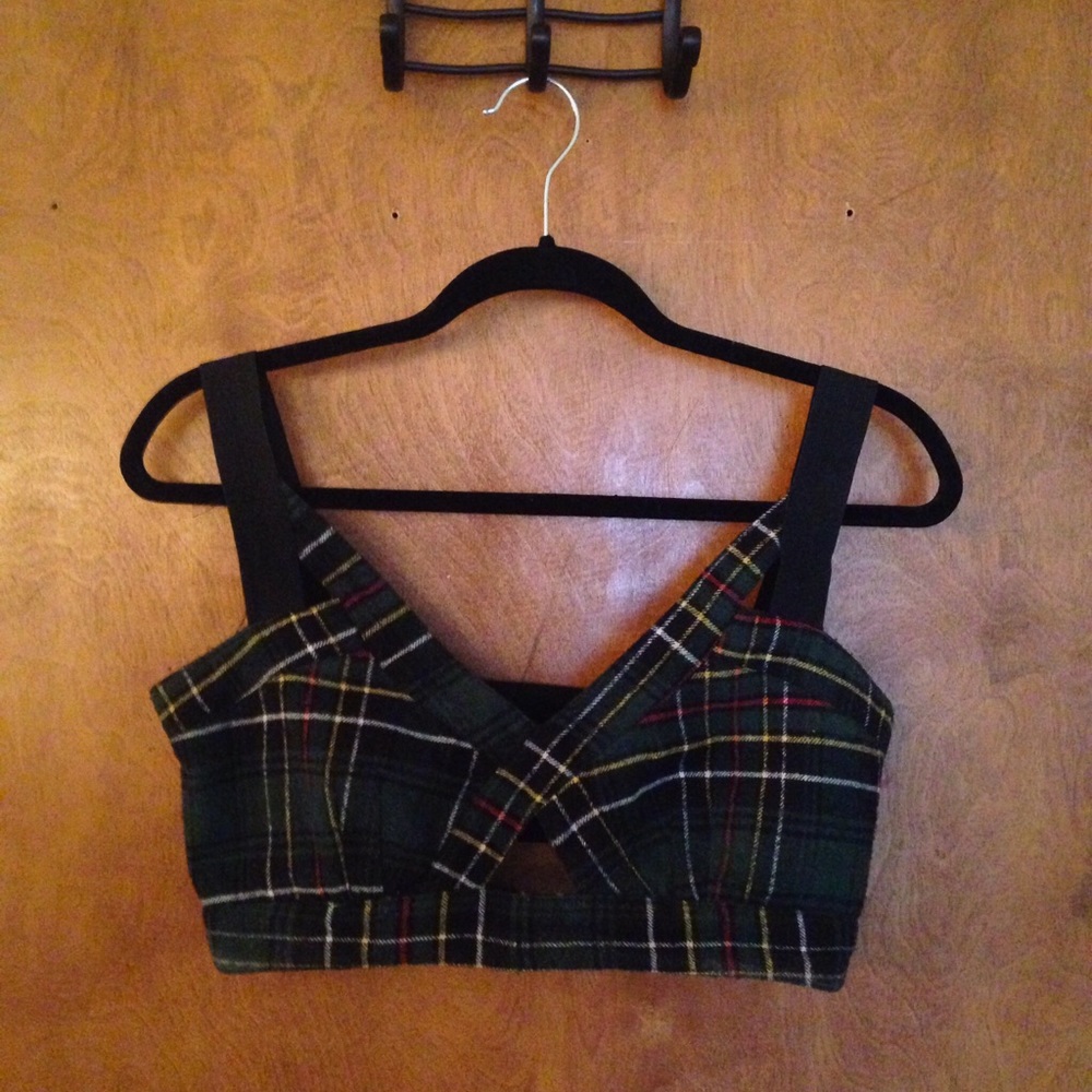 Strappy back plaid bustier