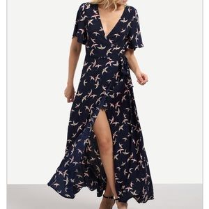 Blue bird maxi dress