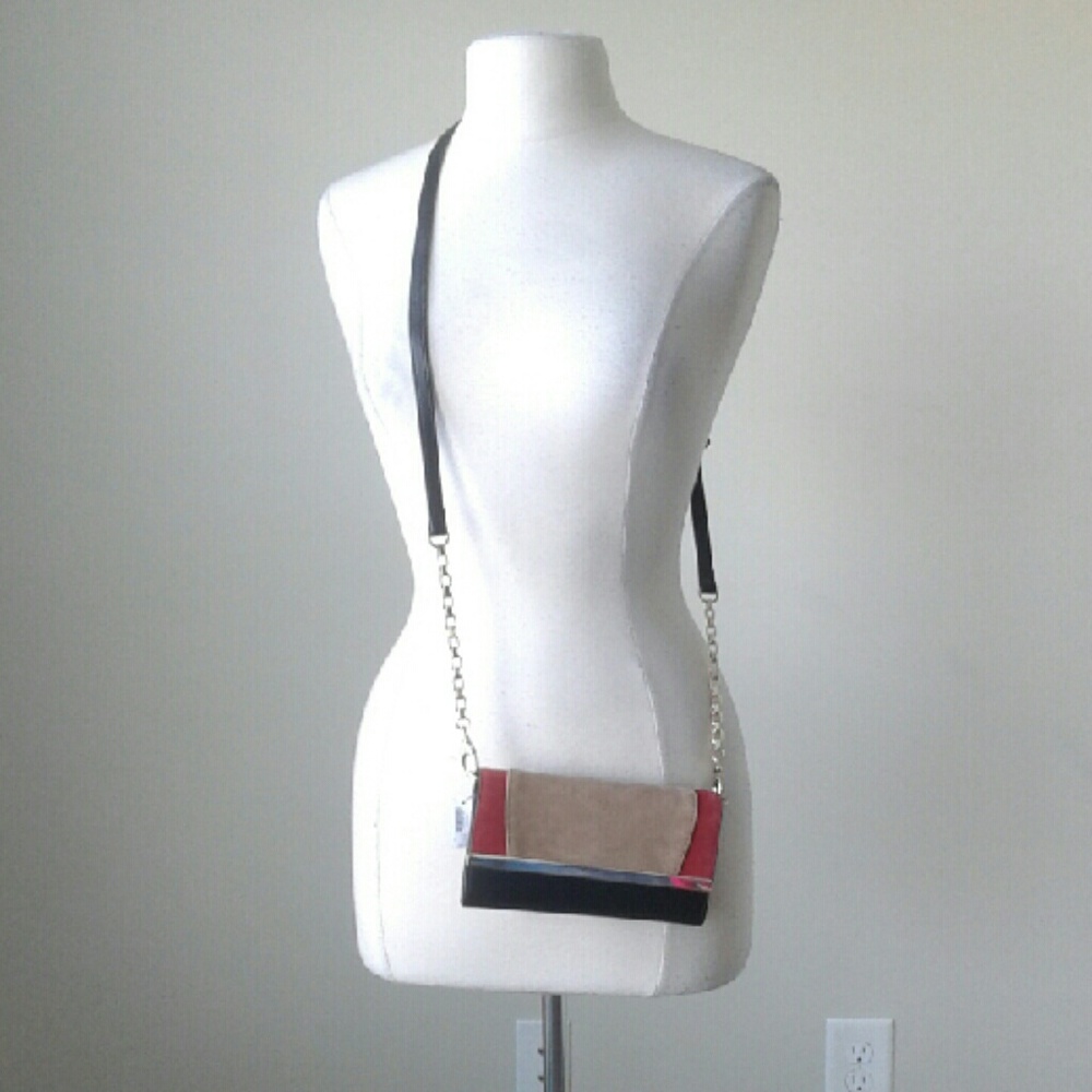 Color block red brown crossbow wallet bag SOLD!! - Picture 3 of 4
