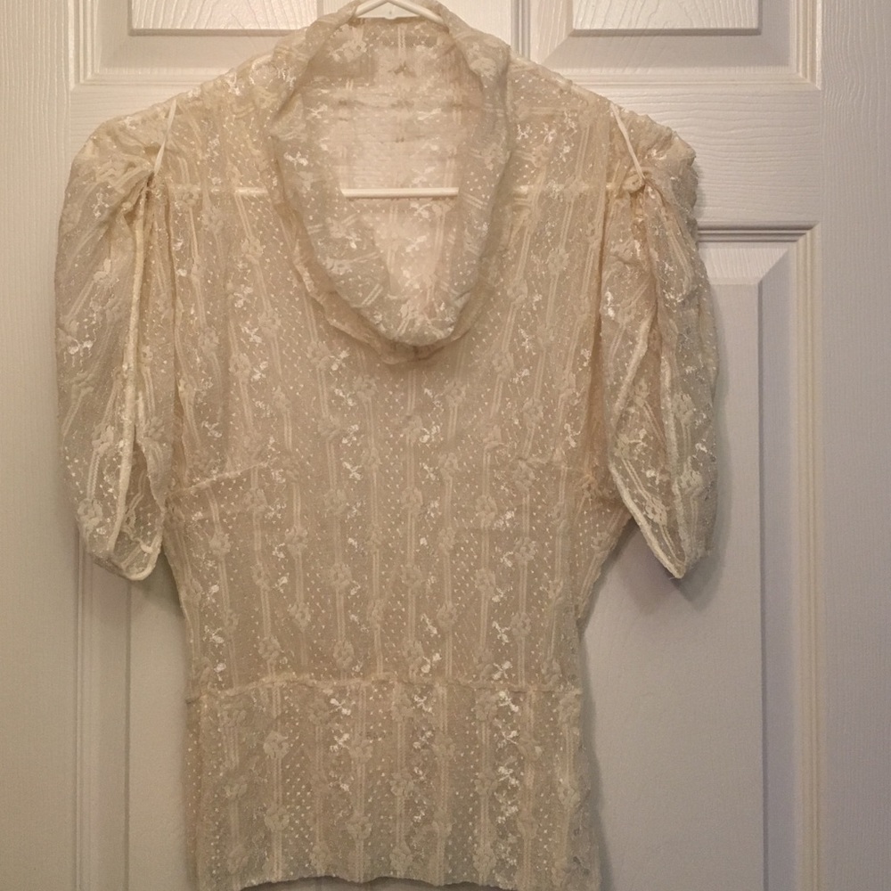 Michelle Mason sheer lace top _3