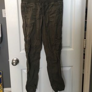 Army green cargo pants.