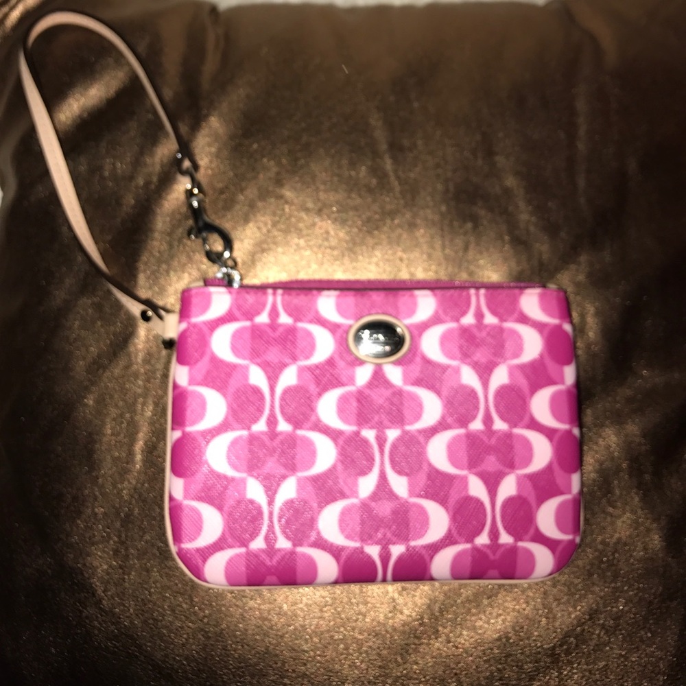 Pink coach wristlet