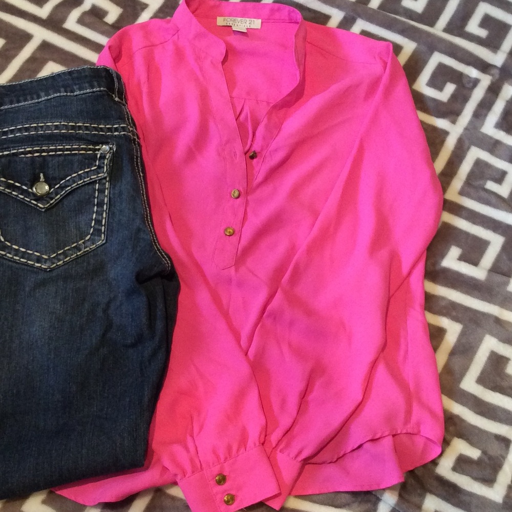Forever 21 Pink Blouse Sz S