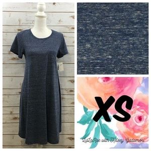 BNWT LuLaRoe Carly dress size XS microstripe Blue