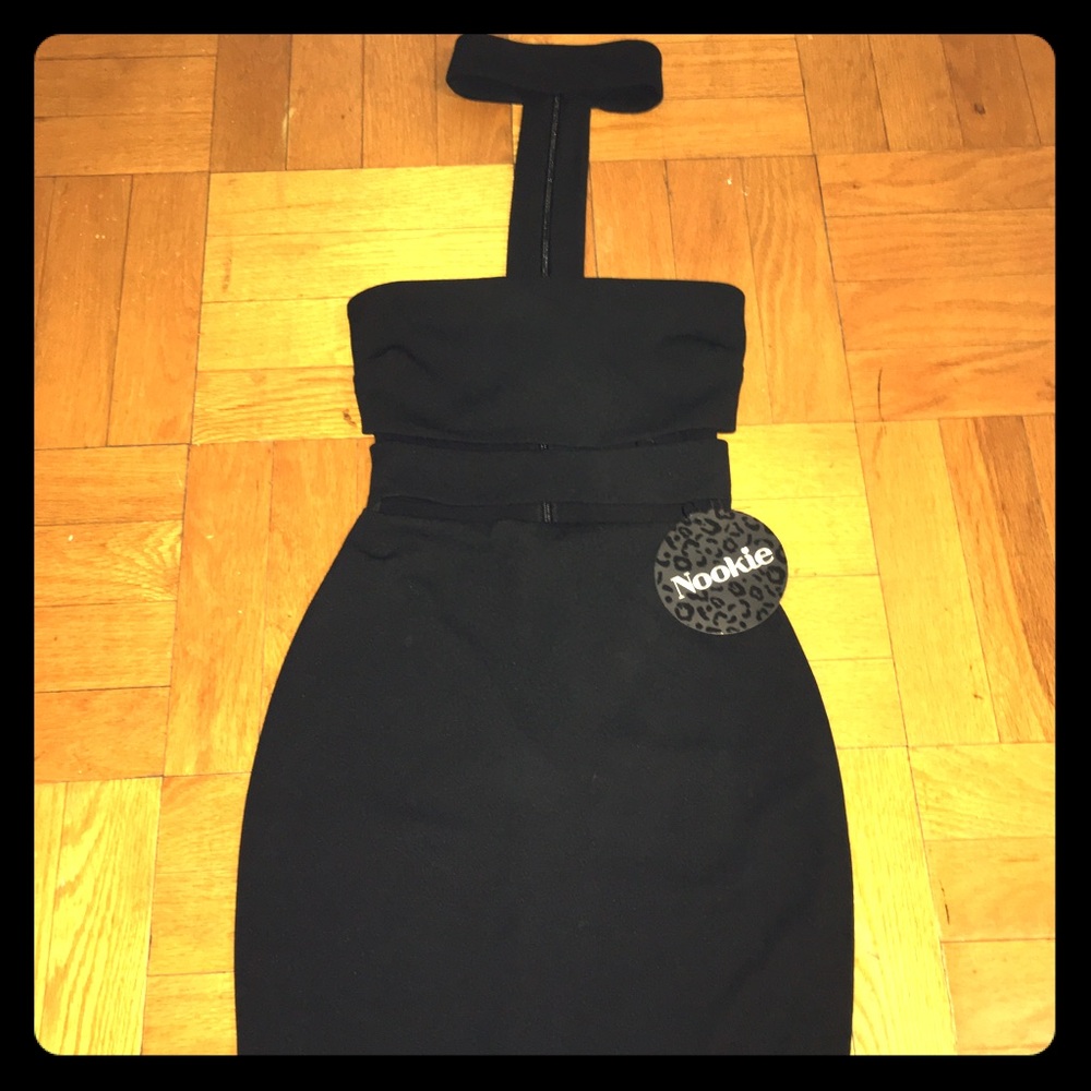 Bodycon cut-out dress, black XS