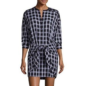 🎉HP! Rag & Bone Plaid Tie Front Cotton Wrap Dress