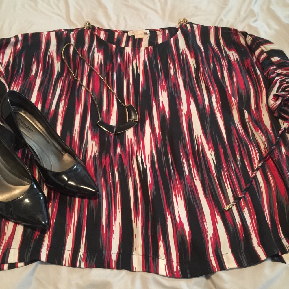 Michael Kors Silky Open Sleeve Blouse
