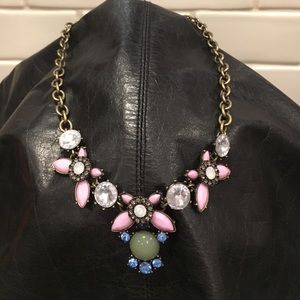 Chunky rhinestone and enameled gem necklace
