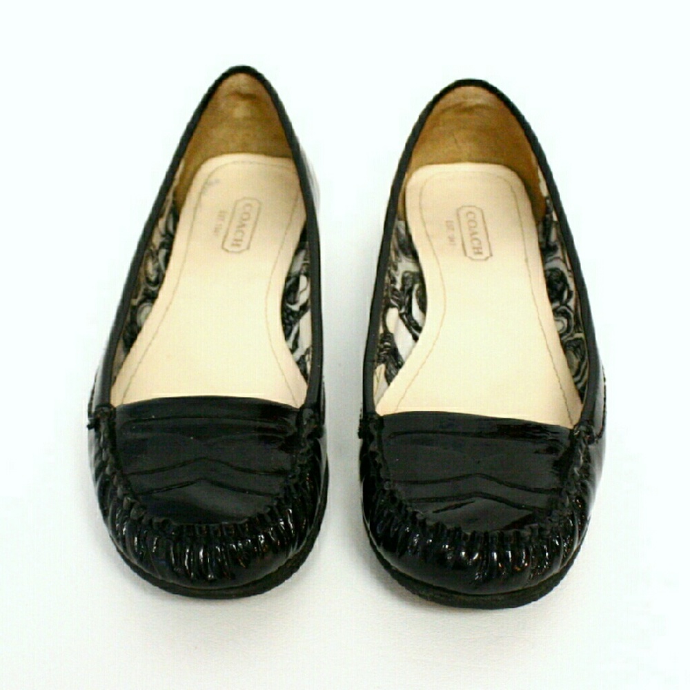 Coach "Gretchen" Black Patent Loafers
