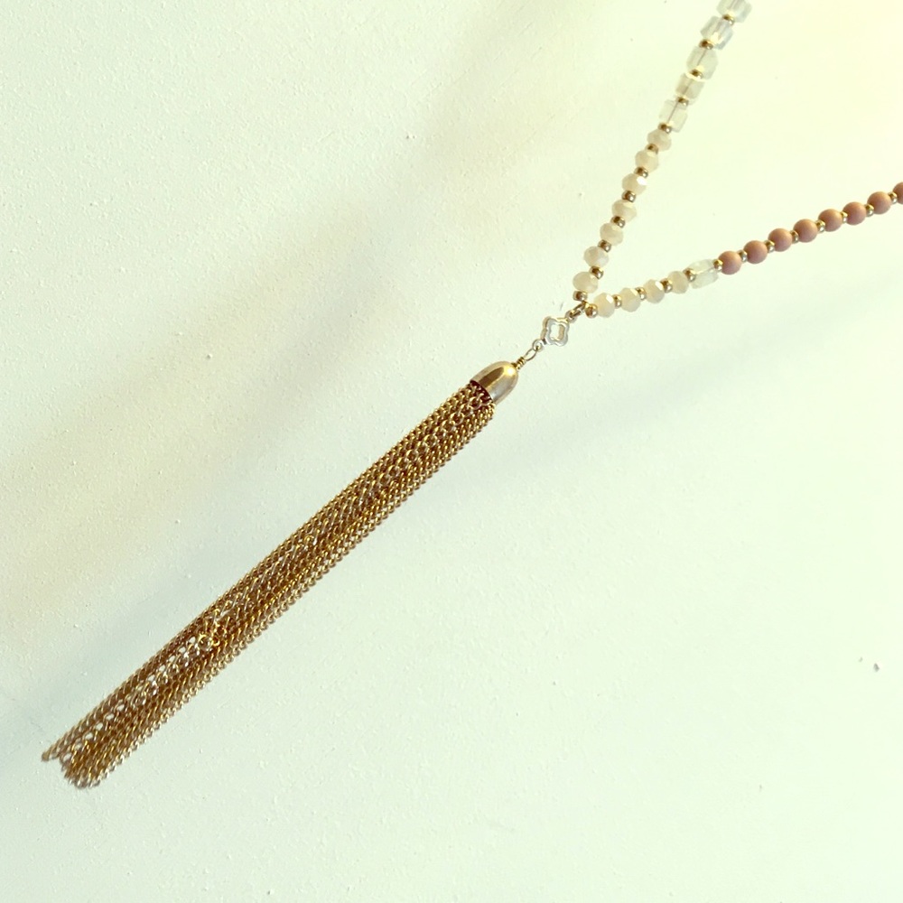 Beaded tassel necklace