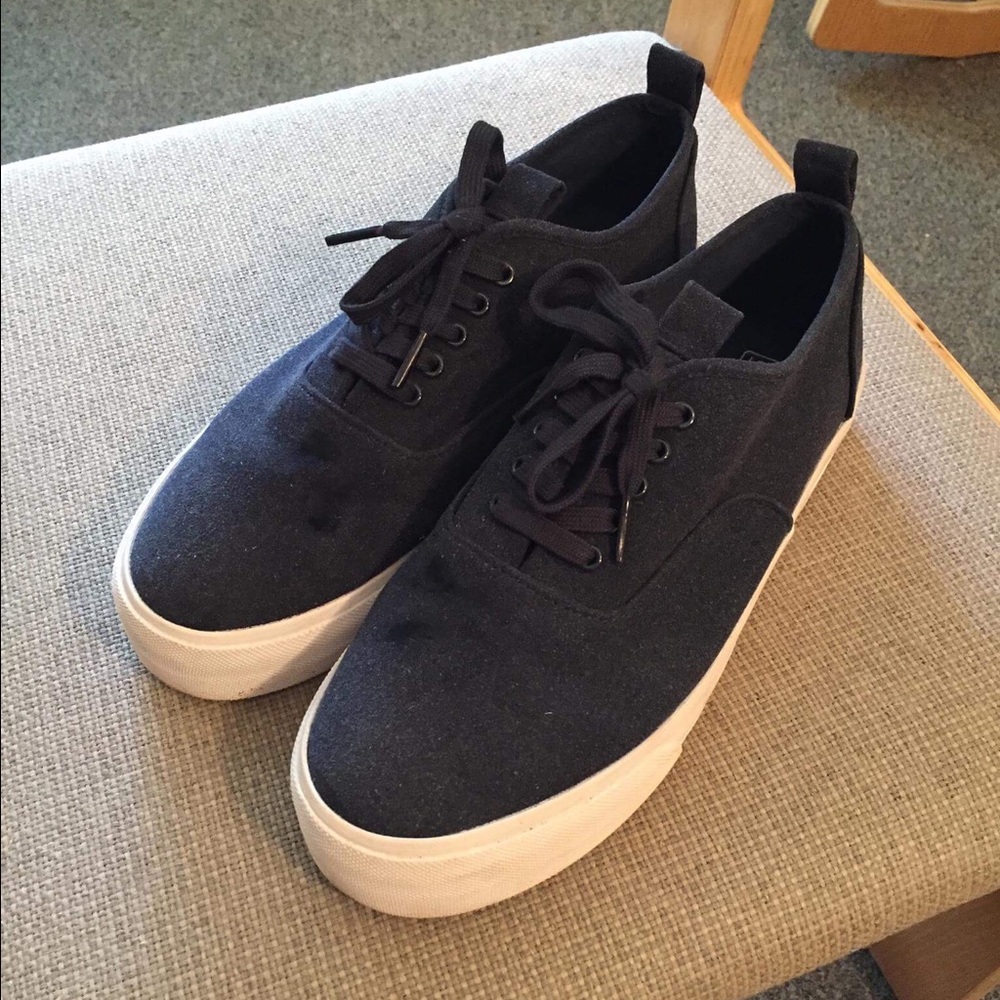 Navy ASOS Suede Chunky Sole Sneakers