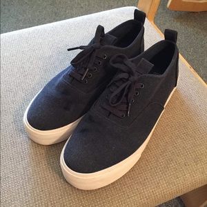 Navy ASOS Suede Chunky Sole Sneakers