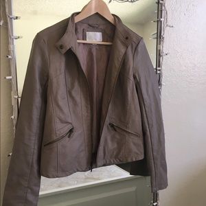 Tan Faux leather jacket