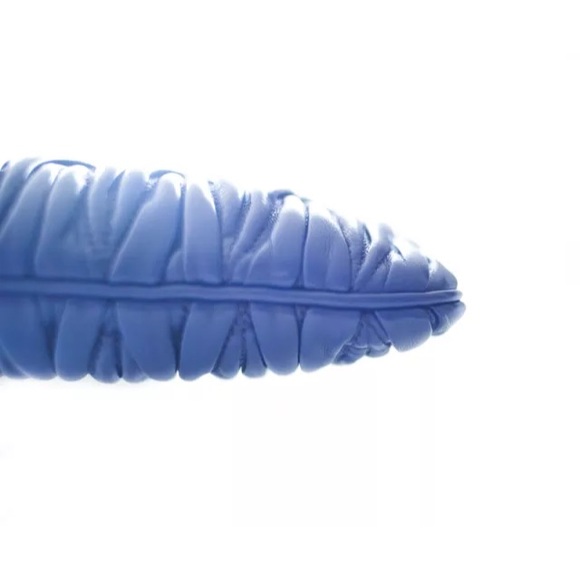 Like new Miu Miu Blue Leather Clutch w Gold Chain - Picture 4 of 4